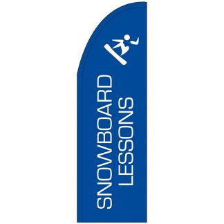 FF-T2-310-SNOWBOARD Snowboard Lessons 3' x 10' Half Drop Feather Flag-0