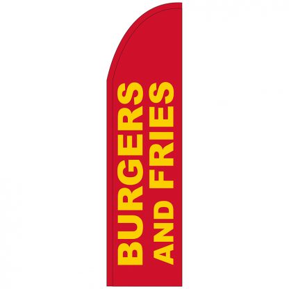 FF-T2-312-BURGERSFRIES Burgers & Fries 3' x 12' Half Drop Feather Flag-0