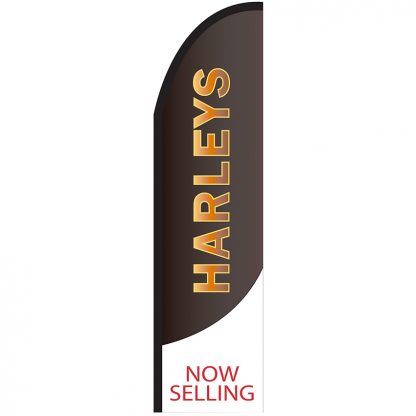 FF-T2-312-HARLEYS Harleys 3' x 12' Half Drop Feather Flag-0