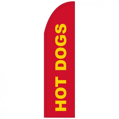 FF-T2-312-HOTDOGS Hot Dogs 3' x 12' Half Drop Feather Flag-0