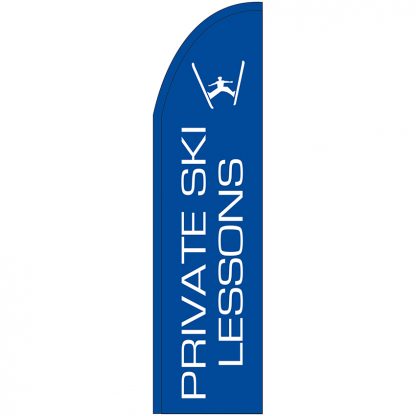 FF-T2-312-LESSONS Private Ski Lessons 3' x 12' Half Drop Feather Flag-0