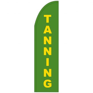FF-T2-312-TANNING Tanning 3' x 12' Half Drop Feather Flag-0