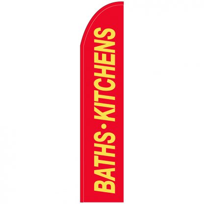 FF-T2-315-BATHS Baths & Kitchens 3' x 15' Half Drop Feather Flag-0
