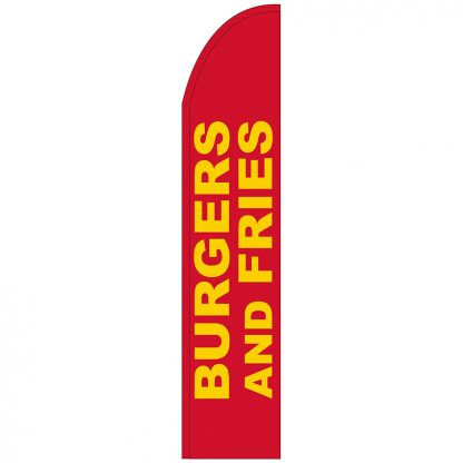 FF-T2-315-BURGERSFRIES Burgers & Fries 3' x 15' Half Drop Feather Flag-0