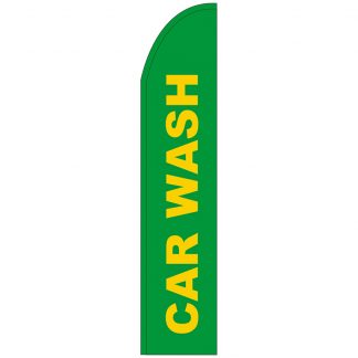 FF-T2-315-CARWASH Green Car Wash 3' x 15' Half Drop Feather Flag-0