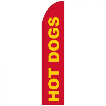 FF-T2-315-HOTDOGS Hot Dogs 3' x 15' Half Drop Feather Flag-0