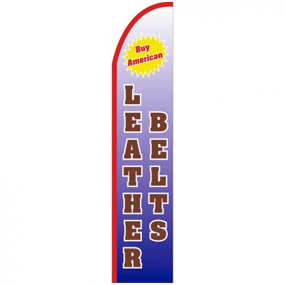 FF-T2-315-LEATHERBELTS Leather Belts 3' x 15' Half Drop Feather Flag-0