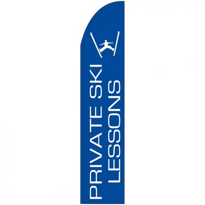FF-T2-315-LESSONS Private Ski Lessons 3' x 15' Half Drop Feather Flag-0