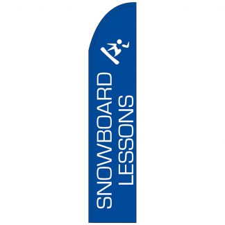 FF-T2-315-SNOWBOARD Snowboard Lessons 3' x 15' Half Drop Feather Flag-0