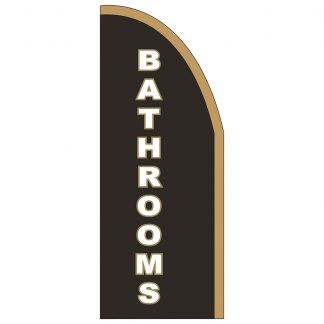 FF-T2-38-BATHROOMS Bathrooms 3' x 8' Half Drop Feather Flag-0
