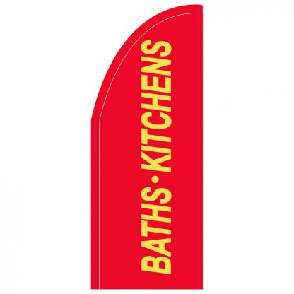 FF-T2-38-BATHS Baths & Kitchens 3' x 8' Half Drop Feather Flag-0