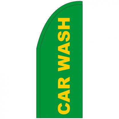 FF-T2-38-CARWASH Green Car Wash 3' x 8' Half Drop Feather Flag-0