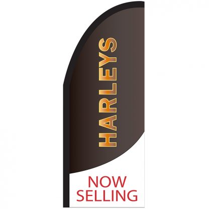 FF-T2-38-HARLEYS Harleys 3' x 8' Half Drop Feather Flag-0