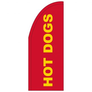 FF-T2-38-HOTDOGS Hot Dogs 3' x 8' Half Drop Feather Flag-0