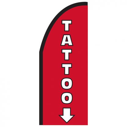 FF-T2-38-TATTOO Tattoo 3' x 8' Half Drop Feather Flag-0
