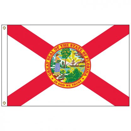 SF-105P-FLORIDA Florida 5' x 8' 2-ply Polyester Flag with Heading and Grommets-0