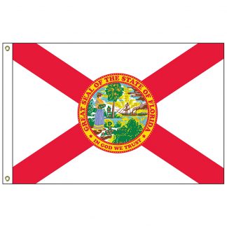 SF-102-FLORIDA Florida 2' x 3' Nylon Flag with Heading and Grommets-0