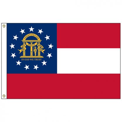 SF-104P-GEORGIA Georgia 4' x 6' 2-ply Polyester Flag with Heading and Grommets-0