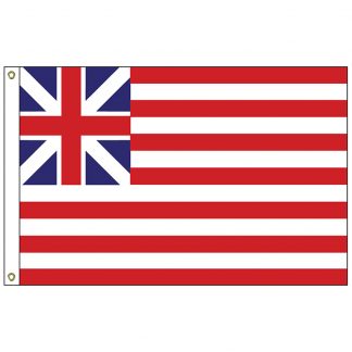 HF-421 Grand Union 3' x 5' Outdoor Nylon Flag with Heading and Grommets-0