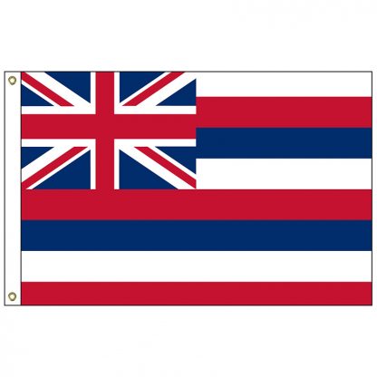 SF-105P-HAWAII Hawaii 5' x 8' 2-ply Polyester Flag with Heading and Grommets-0