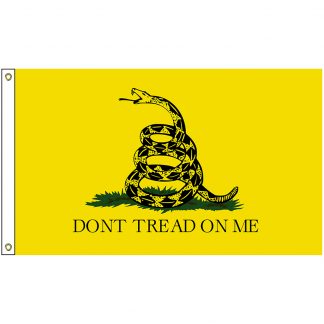HF-420EP Gadsden 3' x 5' Economy Polyester Flag with Heading and Grommets-0