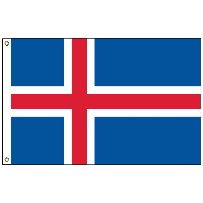 FW-125-4X6ICELAND 4′ x Nylon Flag with Heading and Grommets | Flag Company