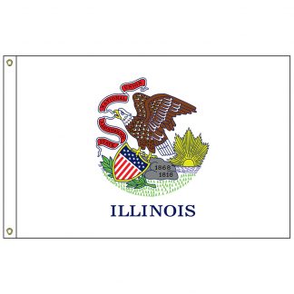 SF-103P-ILLINOIS Illinois 3' x 5' 2-ply Polyester Flag with Heading and Grommets-0