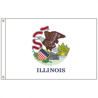 SF-106-ILLINOIS Illinois 6' x 10' Nylon Flag with Heading and Grommets-0
