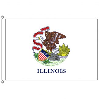 SF-1218-ILLINOIS Illinois 12' x 18' Nylon Flag with Rope and Thimble-0