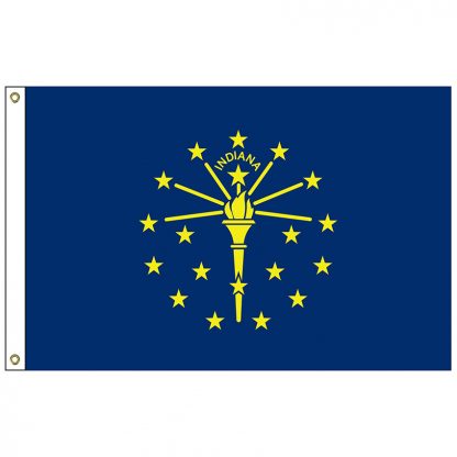 SF-102-INDIANA Indiana 2' x 3' Nylon Flag with Heading and Grommets-0