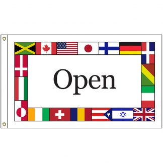 INTL-OPEN-58 International Open 5' x 8' Knit Poly Flag with Heading and Grommets-0