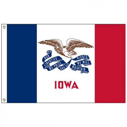 SF-103P-IOWA Iowa 3' x 5' 2-ply Polyester Flag with Heading and Grommets-0