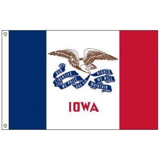 SF-101-IOWA Iowa 12" x 18" Nylon Flag with Heading and Grommets-0