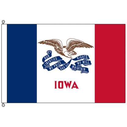 SF-1218-IOWA Iowa 12' x 18' Nylon Flag with Rope and Thimble-0