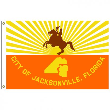 CF-5X8-JACKSON Jacksonville 5' x 8' Nylon Flag with Heading and Grommets-0
