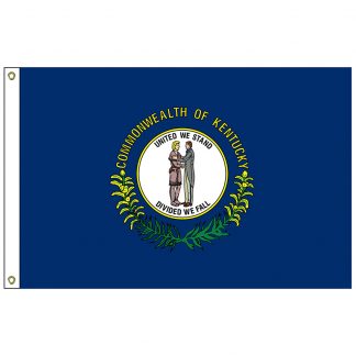 SF-102-KENTUCKY Kentucky 2' x 3' Nylon Flag with Heading and Grommets-0