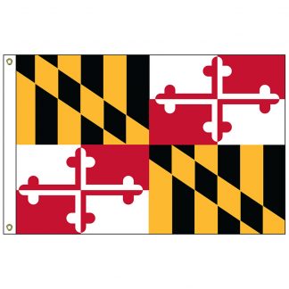 SF-105-MARYLAND Maryland 5' x 8' Nylon Flag with Heading and Grommets-0