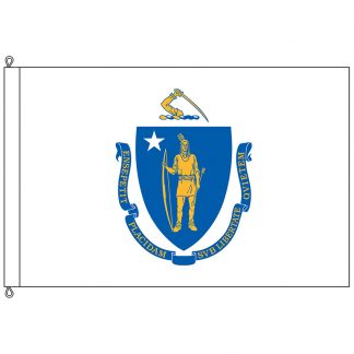 SF-1218-MASSACHUSETT Massachusetts 12' x 18' Nylon Flag with Rope and Thimble-0
