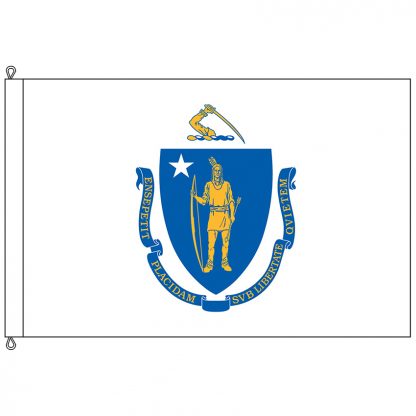 SF-1015-MASSACHUSETT Massachusetts 10' x 15' Nylon Flag with Rope and Thimble-0