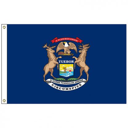 SF-104-MICHIGAN Michigan 4' x 6' Nylon Flag with Heading and Grommets-0