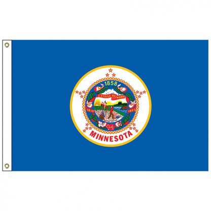 SF-105P-MINNESOTA Minnesota 5' x 8' 2-ply Polyester Flag with Heading and Grommets-0