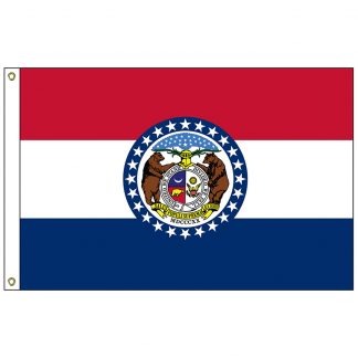 SF-105P-MISSOURI Missouri 5' x 8' 2-ply Polyester Flag with Heading and Grommets-0