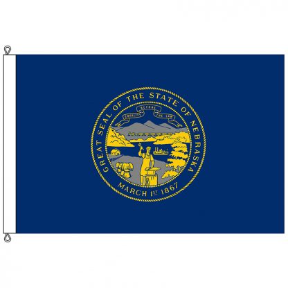SF-1015-NEBRASKA Nebraska 10' x 15' Nylon Flag with Rope and Thimble-0