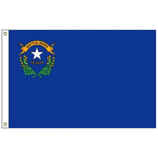SF-105P-NEVADA Nevada 5' x 8' 2-ply Polyester Flag with Heading and Grommets-0