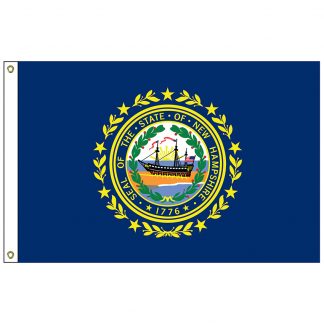 SF-103P-NEWHAMPSHIRE New Hampshire 3' x 5' 2-ply Polyester Flag with Heading and Grommets-0