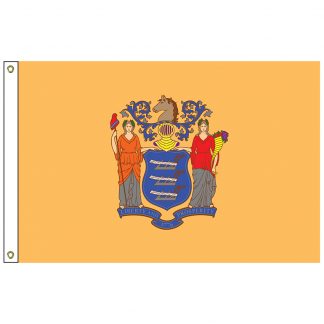 SF-104P-NEWJERSEY New Jersey 4' x 6' 2-ply Polyester Flag with Heading and Grommets-0