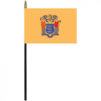 MRF-46-NEW JERSEY New Jersey 4" x 6" Rayon Stick Flag-0