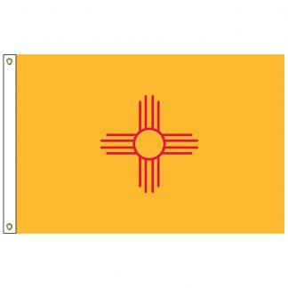 SF-104P-NEWMEXICO New Mexico 4' x 6' 2-ply Polyester Flag with Heading and Grommets-0