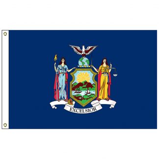SF-105P-NEWYORK New York 5' x 8' 2-ply Polyester Flag with Heading and Grommets-0