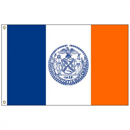 CF-5X8-NYC New York City 5' x 8' Nylon Flag with Heading and Grommets-0